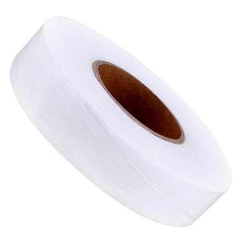 iplusmile Cinta de Dobladillo de Doble Cara Entretela No Tejida para Manualidades y Costura, Adhesivo Fuerte y Confiable, Rollo Blanco para Proyectos DIY