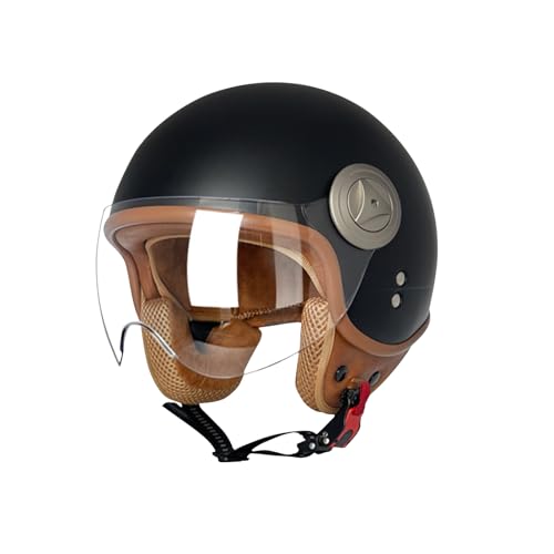 Bosermem Cascos De Motocicleta Para Hombres Y Mujeres, Cascos De Ciclomotor Con Viseras.El Cabezal Anticolisión Protege La Seguridad Vial De Los Usuarios Negro Mate, M 55-56cm
