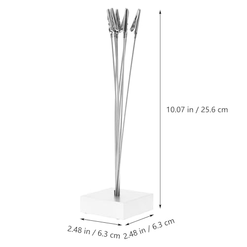 TOPBATHY Fotohalter mit 8 Clips, Kartenhalter Metall Memo Clip Halter, Tischkartenhalter für Hochzeit, Bilder, Karten und Notizen, Fotohalter Tischdeko für Büro, Zuhause und Party
