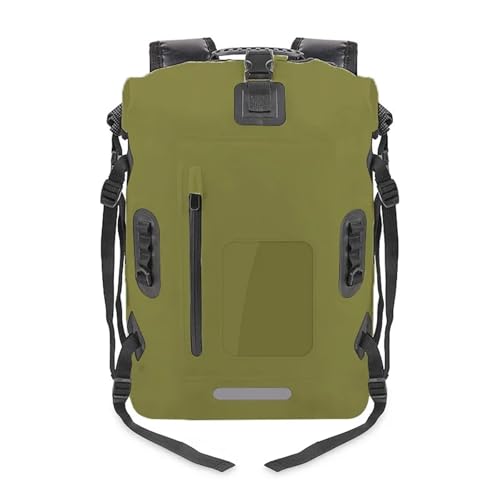 MKLHAVB Bolsa Estanca Mochila de Pesca Impermeable 30 l, Ideal for natación, río, Trekking, con Cebo, Buceo, Rafting, Kayak(Green)