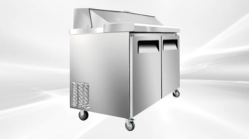 Elite Kitchen Supply Commercial Sandwich Prep Table Refrigerator, 36.4x30.1x43.3 inches, 9.68 cu.ft, Stainless Steel, LED Lighting ASR-0976 ETL