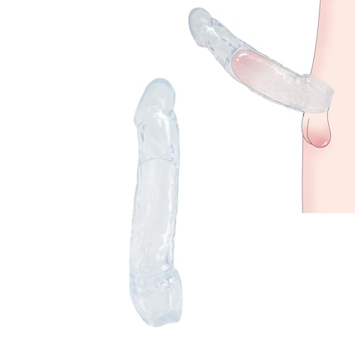 Kutocesy Extensor De Pene De Silicona Con Anillo Extiende El Tamaño, Preservativo Reutilizable Cock Sleeve Extensor De Pene Para Hombres (S)