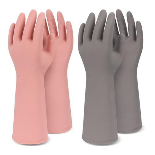 HOLDZERO Household Gloves for Cleaning Dishwashing Waterproof Reusable No-slip Long-lasting for...