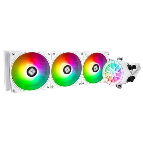 Image of Thermalrlght Aqua Elite 360 V6 ARGB White AIO CPU Cooler, ARGB PWM Cooler Fans with 2000RPM, for Intel Lga1150 /1151 /1155 /1156 /1200 /2011 /1700 /1851, AMD: AM4 /AM5, Case 360mm AIO Radiator