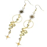 Abaodam Pendientes Mujer Estilo Bohemio Serpiente Dorada Elegantes Studs Moda para Fiesta y Uso Diario