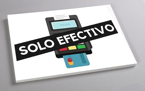 Cartel 'Solo Efectivo' en Lámina de Foam A4 - Señalización para Comercio, Bar, Cafeteria, Panaderia Feria y Restaurant | Letrero Solo Efectivo