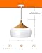 tomons Modern Style Wood Pattern Ceiling Lights, Pendant Light with 8W LED Lamp Bulb for Dining Room, Kitchen Island, Coffee Bar, Living Room, Study Room - PL1001, White