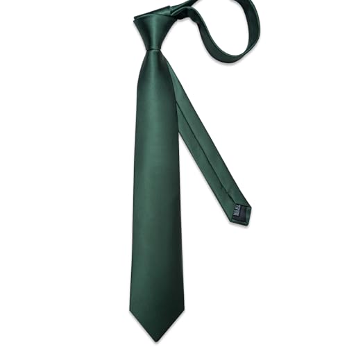 Image of DiBanGu Mens Silk Necktie Solid Color Tie and Pocket Square Cufflink Tie Clip Set Woven Plain Ties for Men Wedding Party