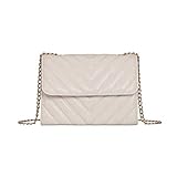 Versión Coreana de la Marea Salvaje Messenger Bag Moda rombo Cadena Mini Hombro Retro pequeño Bolso Cuadrado, Blanco