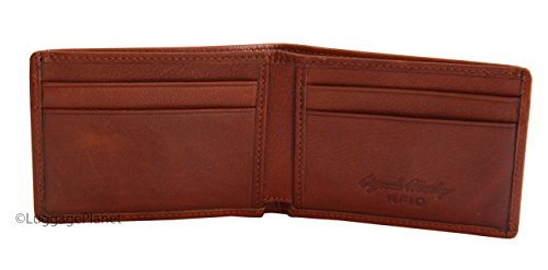 RFID Ultra Mini Thinfold Mens Bifold Wallet - Brandy