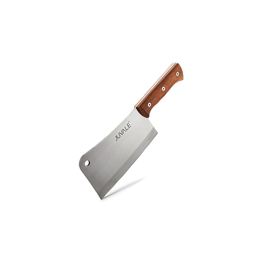 Juvale Meat Cleaver Bone Chopper for Chef, Meat Cutting - Heavy Duty Butcher Knife with Wooden Handle for Kitchen (8 Inch)