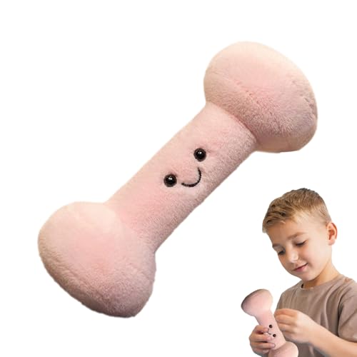 Peluche de mancuerna, peluche de barra de dibujos animados, juguete de entrenamiento para niños, figura coleccionable, divertido juguete de ejercicio para niños y niñas