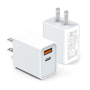 LCGENS USB C Wall Charger Block 20W, 2-Pack Dual Port PD Power Delivery Fast Type C Charging Block Plug Compatible with iPhone 11/12/13/14/15/16/17 Pro Max, XS/XR/X, Ipad Pro, Samsung Galaxy