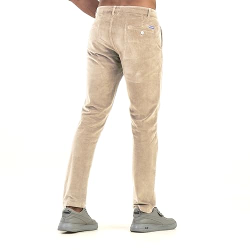 Image of BELANO Men Slim Fit Corduroy Cotton Stretch Chinos