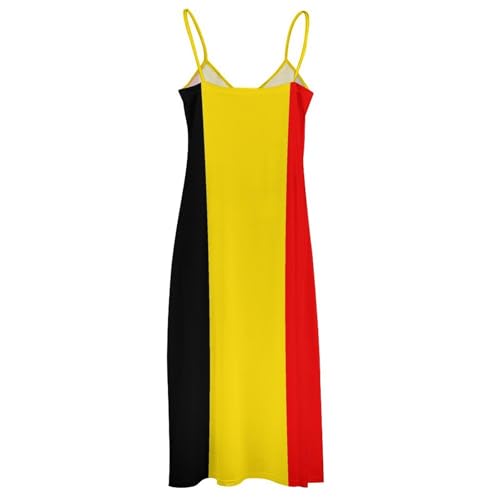 Robe longue imprimé drapeau belge col V robe d'été décontractée grande taille