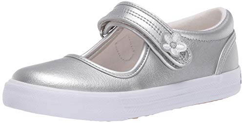 Keds unisex child Ella Mary Jane Flat, Silver, 5.5 Little Kid US