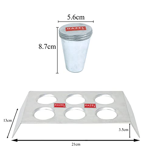 Image of HAZEL Kulfi Moulds Set, 120ml Each | Traditional Ice Cream Medium Mould Set of 6 | Aluminium Kulfi Moulds Set with Stand | Reusable Ice Cream Maker Popsicle Mould