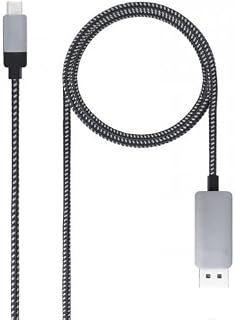 Videokabel-Adapter – USB-Kabel Typ C auf DisplayPort 1,8 m, hergestellt aus schwarzem Aluminium, Bild und Haltbarkeit.