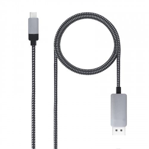 Adattatore per cavo video - Cavo USB tipo C a DisplayPort da 1,8 m, realizzato in alluminio nero, immagine e durata.