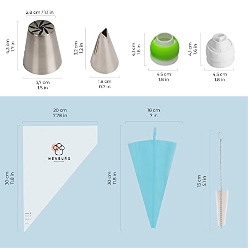 Wenburg Spritztüllen Set - 29 teilig - Verschiedene Spritzbeutel mit Tüllen Profi - Backset mit vielseitigem Zuberhör für Torten Dekoration… – Ansicht 2