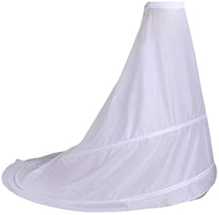 SimpleLife 2 Hoops Bride Wedding Dress Trailing Skirt Petticoat Underskirt Wedding Gown Yarnless Adjustable Fishtail Slip Skirts