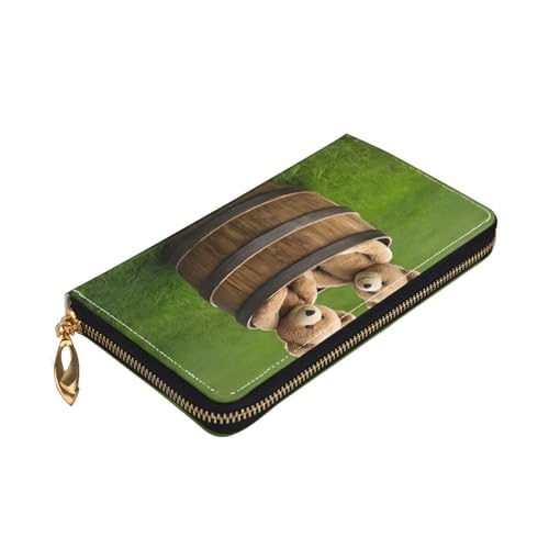 (toy cloth bear) Print Women's Long Wallet Clutch with Zipper Multiple Card Slots Coin Pocket Elegant Ladies Purse3