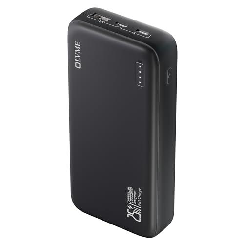 Image of OLVME Premium 20000mAh PD Power Bank |for iPhone,Samsung 50% in 30min| PD C to C Cable | 2 Type- C Port + 1 USB A 22.5W | Universal Mobile Compatible | Soft Matte Touch Black,