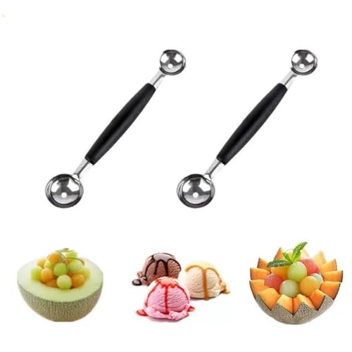Lumi Zenva Doppel-Kugelformer ø 25/30 mm 2 Stücke Doppelseitig Aushöhllöffel professionelle Qualität Melonenausstecher Obstentkerner kugelausstecher melone Lumi Zenva Doppel-Kugelformer ø 25/30 mm 2 Stücke Doppelseitig Aushöhllöffel professionelle Qualität Melonenausstecher Obstentkerner kugelausstecher melone