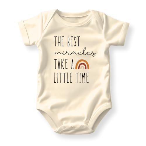 MangoHouse The Best Miracles Take a Little Time Miracle Baby Bodysuit, Toddler, Kids T-Shirt - Natural Cotton Shirt