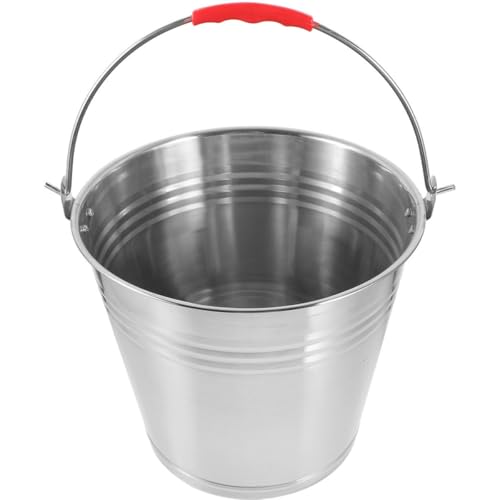 Seau à eau portable 10l en acier inoxydable robuste et facile à nettoyer
