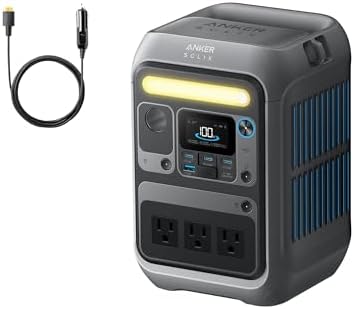 Anker SOLIX C300 Portable Power Station with Car Charging Cable, ...