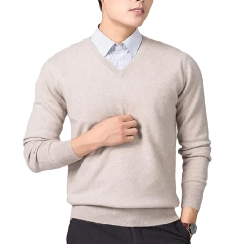 Men's V-Neck Wool Blend Pullover Sweater Long Sleeve Slim Fit Casual Daily Classic Solid Color Jumper Tops