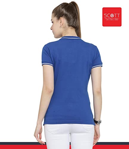 Image of Scott International Women's Regular Fit 100% Pure Organic Cotton Polo T-Shirt | Womens Polo Collar Neck T-Shirt | Cotton Plain Polo Neck Half Sleeve T-Shirt | Tshirts for Women