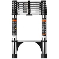AOPENG 8.5-Feet Stainless Steel Telescoping Ladder