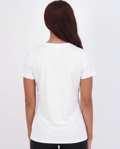 Image of Real Essentials 5 Pack: Women's Short Sleeve T-Shirts Workout Tops Fitness Pilates Gym Activewear Athletic (Plus Available)