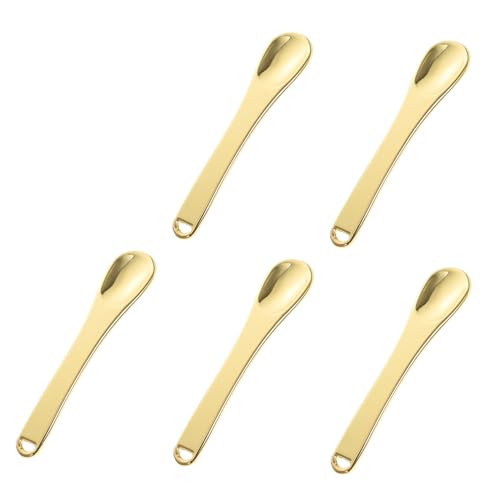 CIYODO 5 piezas Cucharas Miniatura para Crema Facial y Ojos Fabricadas Aleación de Zinc Duradera y Fácil de Limpiar Diseño Práctico para Aplicación Uniforme de Cosméticos Reutilizables