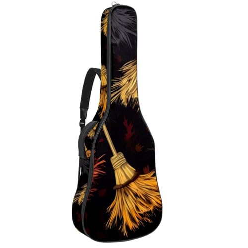 Sac pour guitare acoustique avec 2 poches et crochet de suspension Halloween Broom 53