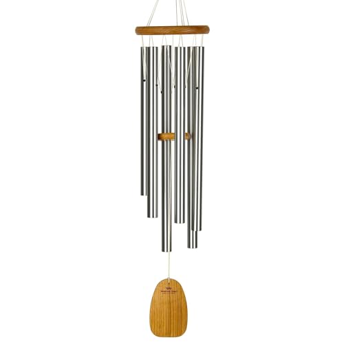 Woodstock Wind Chimes for Outside Garden Decor Outdoor and Patio Decor Front Porch Decor 36" Silver Woodstock Chimes Original Wind Chime Chimes of Olympos Wind Chimes (OWS)