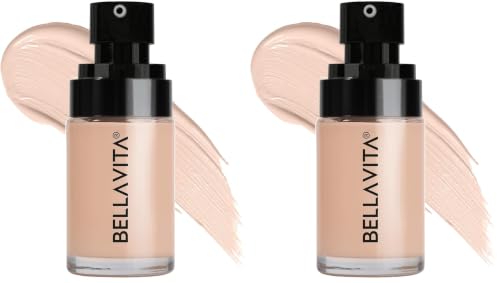 Image of BELLAVITA Hydmatte FX - Airbrush Liquid Foundation with SPF 50 and PA ++++ for Radiant Finish | Infused with Hyaluronic acid & Niacinamide| 16 hour oil control | Creaseless, Smooth Finish | Lightweight & Long-Lasting Formula | Cool Vanilla | 30 ML