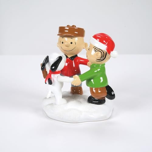 Department 56 6013661 Peanuts Village Accessories Charlie Linus And Snoopy A Trio Of Besties Figurine thumb #3