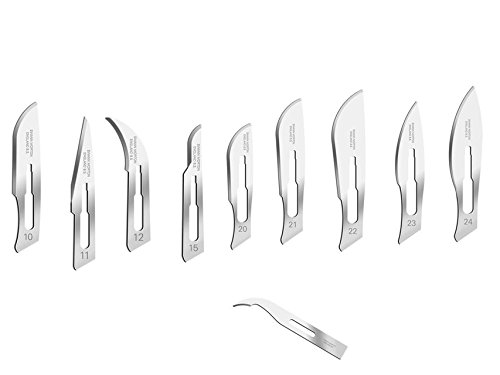 Swann-Morton - Sterile Klingen aus Kohlenstoffstahl zum Einmalgebrauch, Nr. 11, 100 Klingen in einzelnen Verpackungen aus Metallfolie.