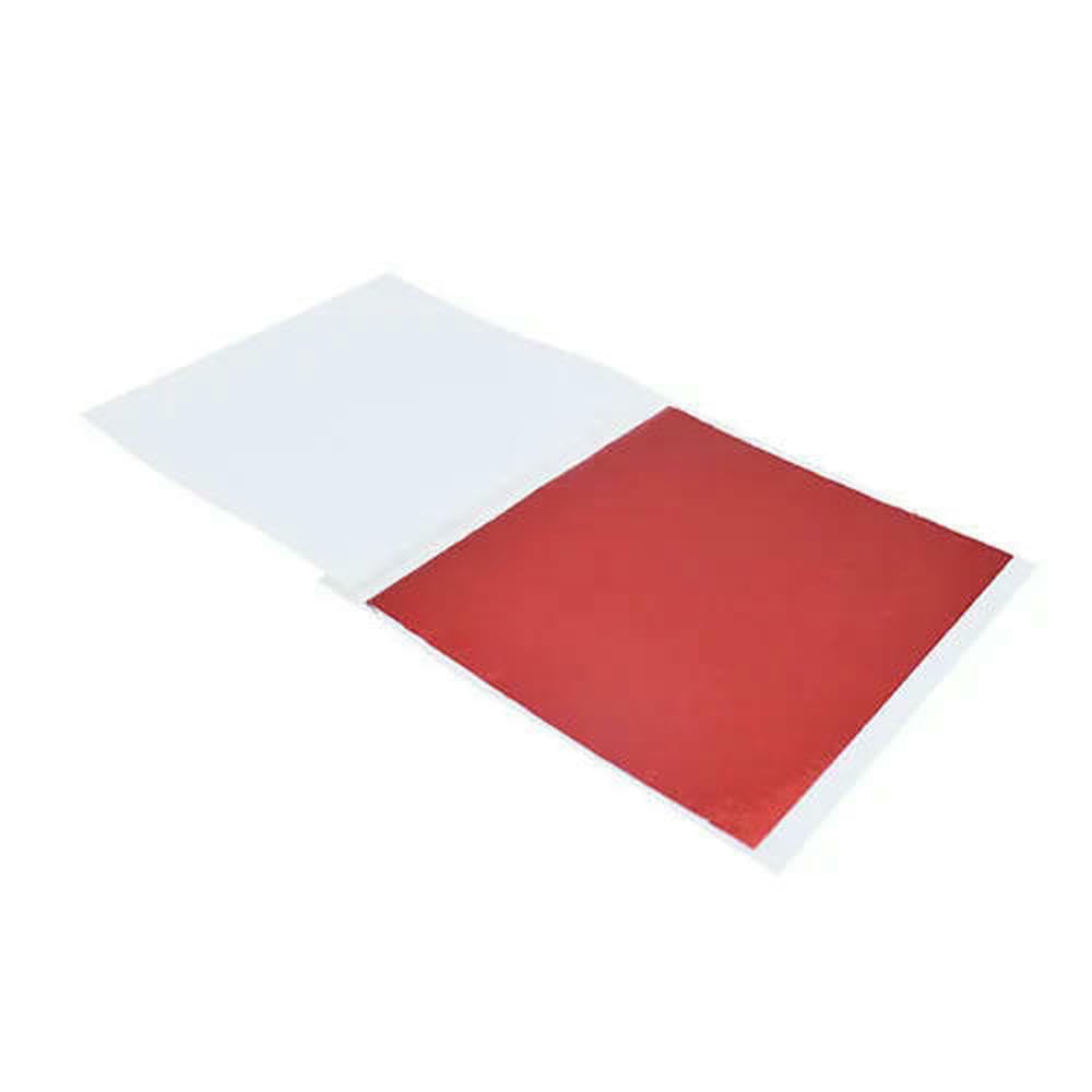 Gold Leaf Sheets, Multicolor Gold Leaf Foil Transfer Sheets 100 Pack For Crafts Gilding Decoration(Red)