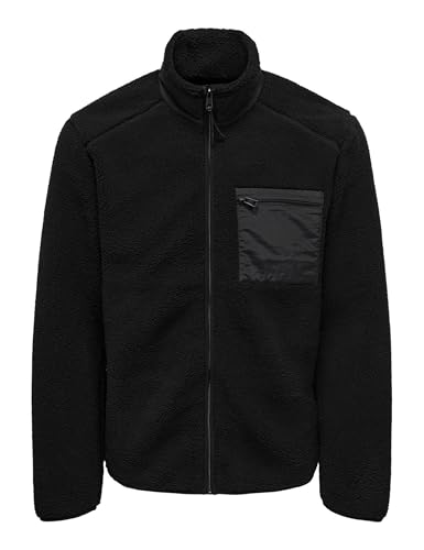 ONLY & SONS Herren Onsdallas Sherpa Jacket OTW Vd Fleecejacke, Black, XXL