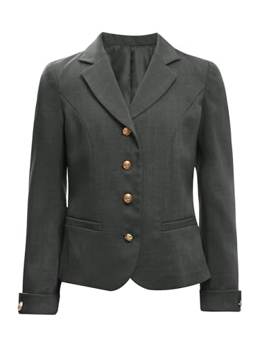 Kids Girls School Uniform Blazer Long Sleeve Notched Collar Button Down Formal Lapel Jacket with Pockets3
