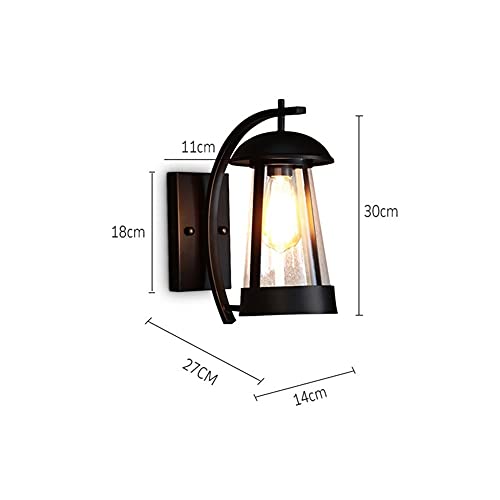 Lanterne extérieure LED noire MESKEL de 30 cm étanche avec support mural en verre - 6