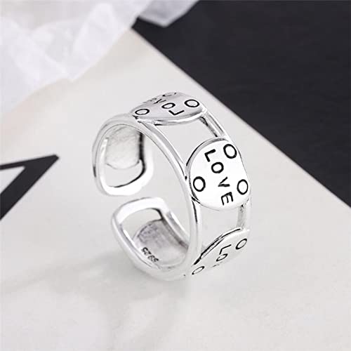 Bague ajustable femme taille réglable et motif cœur double
