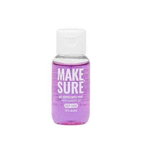 MAKE SURE Gel Igienizzante Mani 70% Alcool - Profumato Lavanda e Vaniglia, KEEP CALM 50 ml