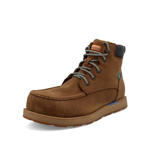 Image of Twisted X Men's 6 inch CellStretch Wedge Sole Boot, Moc Toe Nano Toe with CellStretch, Lion Tan, 8 M