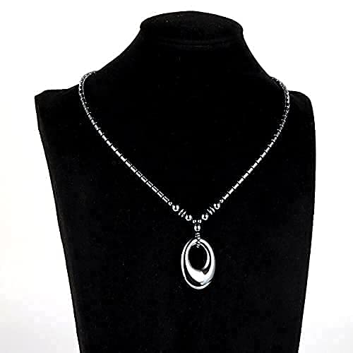 Macho River Collection *Mrc* Oval Black Hematite Root Chakra Necklace For Women, Men, Teens #TOP3
