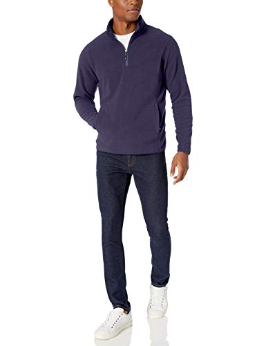Amazon Essentials Men's Quarter-Zip Polar Fleece Jacket, Navy, Large #TOP2
